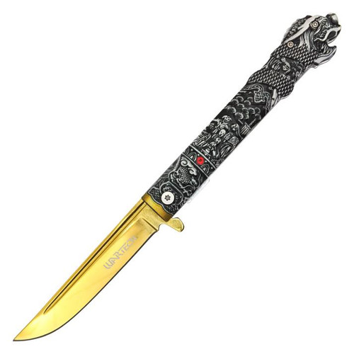Highlander Dragon Handle (Gold Blade) Assisted Pocket Knife