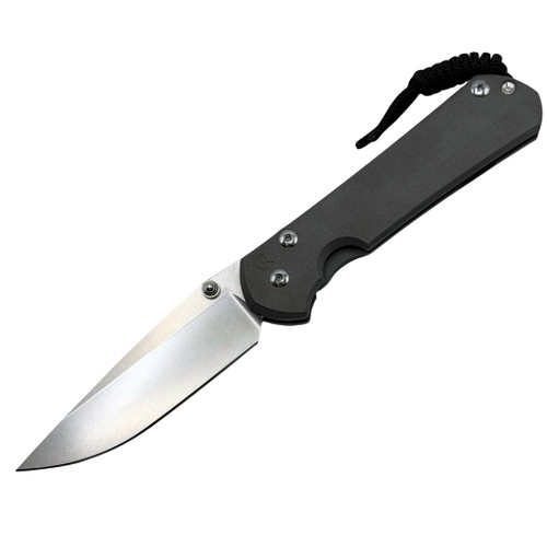 CRK - Large Sebenza 31 Plain Drop Point, Silver Double Lugs (3.61" Stonewashed MagnaCut) L31-1000-005