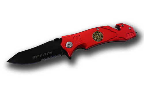Fire Fighter Rescue (Red) A/O Pocket Knife