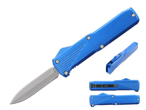 Stec OTF Pocket Knife CA Legal (BLUE) Side Button