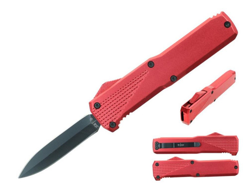 Stec OTF Pocket Knife CA Legal (RED) Side Button