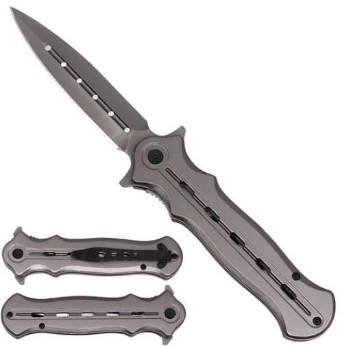 Sigma Dagger (Gray) Titanium Pocket Knife [Gray 3MM8CR Blade]