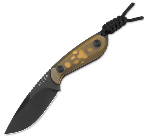 Buddy Fixed Blade Knife Ultem PEI (3" Black PVD Nitro-V) Kizer Cutlery 1081A1