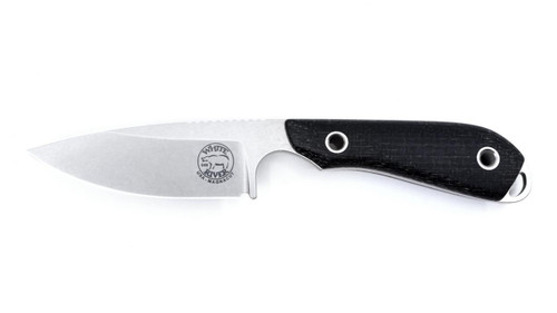 M1 Caper Fixed Blade Black Burlap Micarta (3" Stonewash MagnaCut) White River | WRM1-BBL-MAG