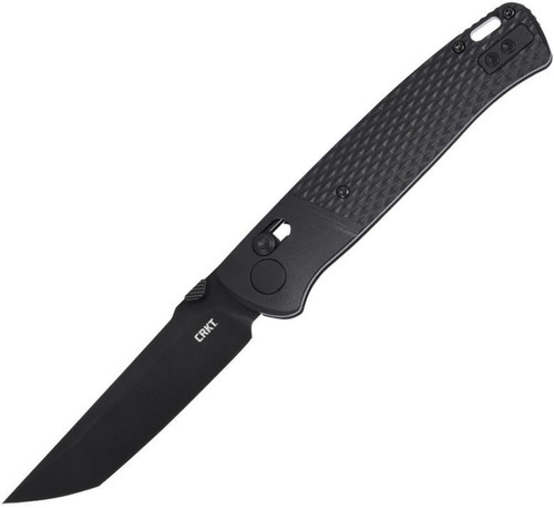 CRKT - Counterpart Tanto (Blackout GRN) Crossbar Lock Pocket Knife (3.38" Black Oxide D2)