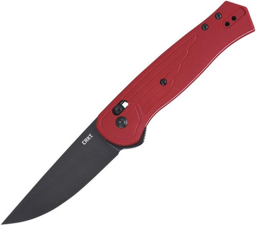 CRKT - Sero (Red GRN) Crossbar Lock Pocket Knife (3" Black TiNi S35VN)