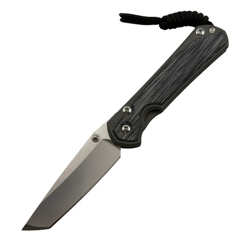 CRK - Small Sebenza 31 [Tanto] (Inlay Black Canvas Micarta) Sandblasted (2.94" Stonewashed MangnaCut) S31-1228