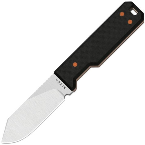 Abrams (Black G10) Fixed Blade [3.12" Satin 14C28N] Kizer Cutlery 1133A3
