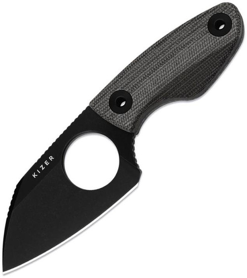Nightjar (Black Micarta) Fixed Blade [2.94" Black PVD Coating AUS-10] Kizer Cutlery 1114A1