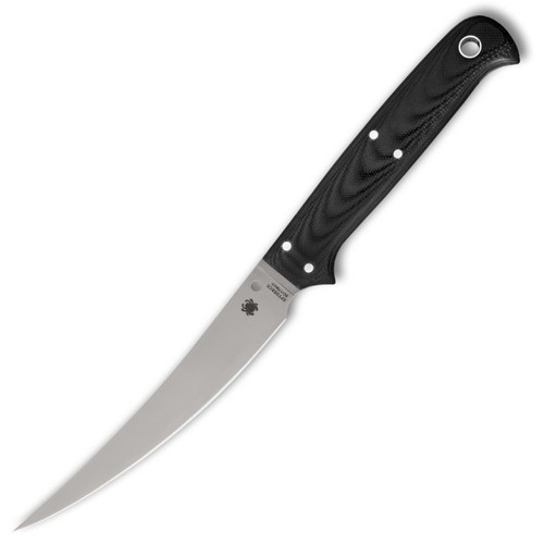 Shelter Cove Fixed Blade Fillet Knife Black G-10  (5.8" Satin 8Cr17MoV) Spyderco FB52GP