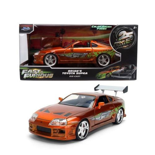 Model Car - 1:24 F&F Brian's Toyota Supra (Orange Brush Finish) 25th Anniversay Series