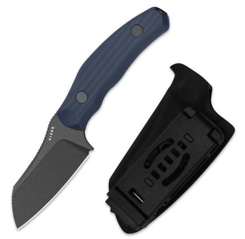 Bulldog Fix (Gray G10) Fixed Blade [2.97" Gray Stonewashed 14C28N] Kizer Cutlery 1116A1
