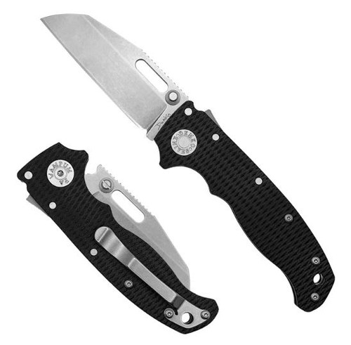 Demko AD20.5 Shark Lock (Black G10) Folding Knife [3" Shark Foot Stonewash 20CV]