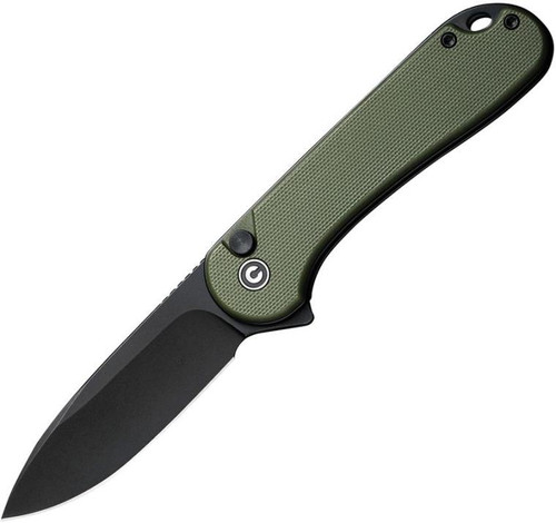 CIVIVI Elementum II (OD Green G10) Button Lock Pocket Knife [3" Black Stonewash Nitro V] C18062P-3