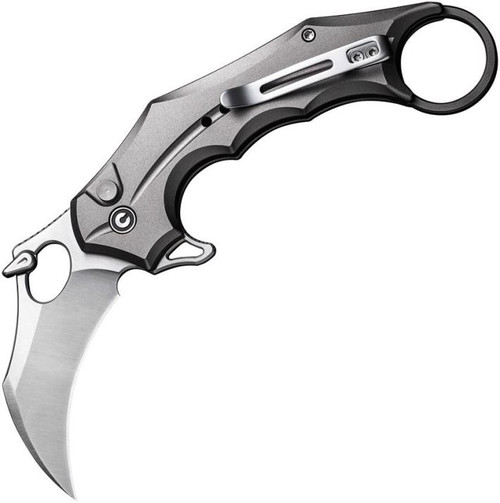 CIVIVI Incisor II (Gray Aluminum) Karambit Pocket Knife (2" Satin Nitro-V) C16016B-3
