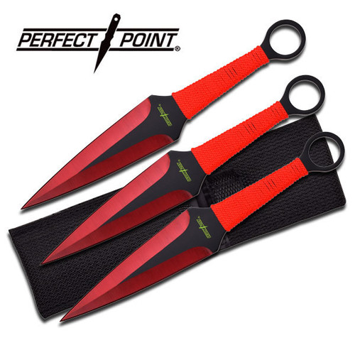 Throwing Knife Red 3pc Perfect Point (Large)