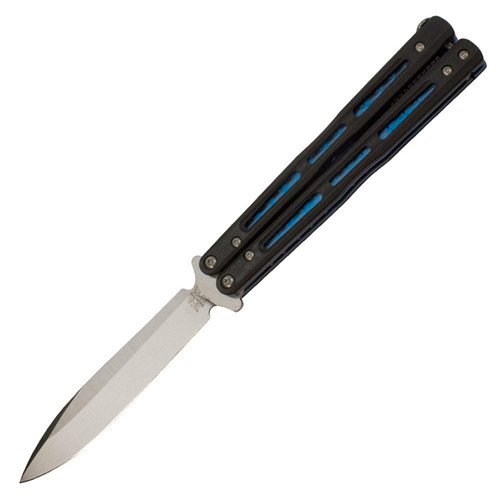 Benchmade BaliSong Morpho Butterfly Knife Spring Latch Black G-10 [4.25" Satin D2] Spear Point 51