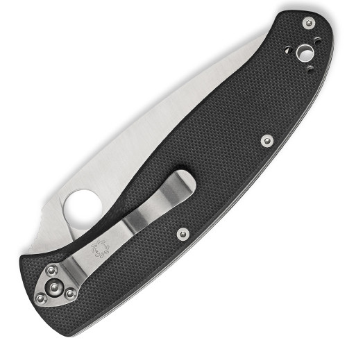 Spyderco Resilience Folding Knife Liner Lock Black G-10 [4.25" Satin 8Cr13MoV] C142GP