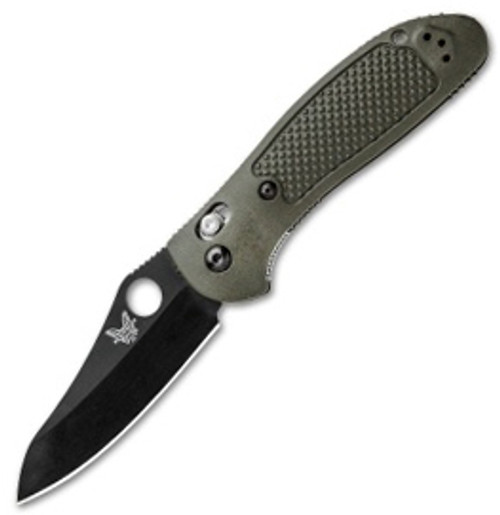 Benchmade Griptilian Pardue Folding Knife AXIS Lock OD Green Nylon [3.45" Black S30V] 550BKOD S30V