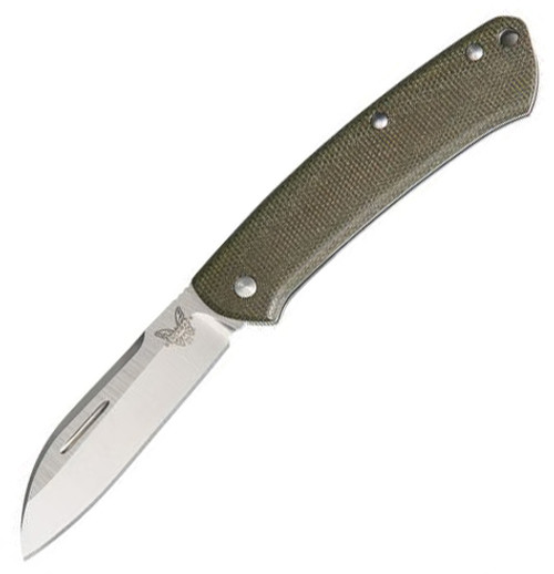 Benchmade Proper Folding Knife Slip Joint OD Green Micarta [2.86" Satin S30V] 319