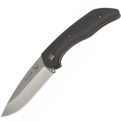 Ka-Bar Jarosz Manual Knife Liner Lock Black GFN [3.50" Stonewash Plain] 7505