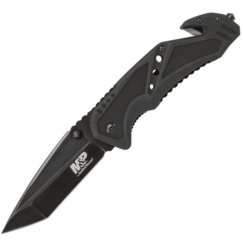 S&W Military & Police Manual Knife Liner Lock Black Aluminum [3.87" Black Plain]
