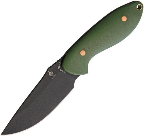 Kizer Sequoia Fixed Blade Knife OD Green G-10 [3.78" Black 1095] Drop Point 1022A2