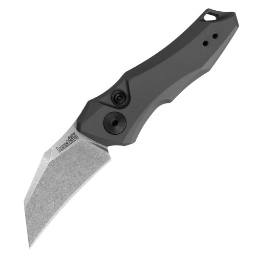 Kershaw Launch 10 Automatic Knife Gray Aluminum [1.90" Plain Stonewash] Hawkbill 7350