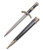 13.5" Gold Medieval Dagger with scabbard