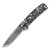 Benchmade Tengu Folding Knife Liner Lock Black/White Carbon Fiber [2.8" Damasteel]  Gold Class 601-211