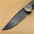 CRK Small Sebenza 31 Manual Knife (Unique Design w/ Cabochon) [2.99 Plain Damascus Raindrop] (Triple Mosaic Opal) Drop Point *