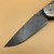 CRK Large Sebenza 31 Manual Knife (Unique Design w/ Cabochon) [3.61" Plain Damascus Raindrop] Drop Point