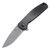 Kizer Gemini Manual Knife Black Micarta [3.125" Plain Stonewash] Drop Point V3471N3