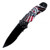 Skull with USA Hat Rescue (Drop Point) Black Blade A/O Pocket Knife