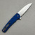 Pro-Tech Malibu Blue Flipper Knife Wharncliffe (3.30" Stonewash MagnaCut) 5305-BLUE