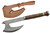 Damascus Fancy Hatchet Wood Handle Fixed Blade (16.5" Overall)