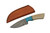 Damascus Bone & Turquoise Hunter Handle Fixed Blade (8" Overall)
