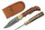 Damascus Twisted Black & Brown Wood Handle Folding Knife (3" Blade Length)