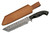 Damascus Tactical Hunter Machete Black Micarta Handle Fixed Blade (13" Overall)