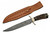 Damascus Iron Maiden Bowie Stag Handle Fixed Blade (13.5" Overall)