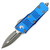 Microtech Mini Troodon Distressed Blue OTF Knife Double Edge (1.9" Apocalyptic) 238-10DBL