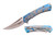 Stec Blue Wave Graphic A/O Flipper Pocket Knife