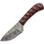 Damascus Boy's Skinner Smokewood Black / Red Grooved Wood Handle Fixed Blade (6" Overall)