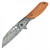 Buckshot Wood Handle (CHROME) A/O Pocket Knife [3.5" Damascus Finish]