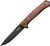 LionSTEEL Skinny (Earth Brown Aluminum/Brown Micarta Inlay) Framelock Pocket Knife (3.5" Black Stonewash CPM MagnaCut) LSTSK01AEB