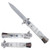 Falcon Stiletto (Faux White Marble) A/O Pocket Knife [9" Overall 440 Stainless Steel]