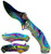 Falcon Dragon Claw Blade (RAINBOW) A/O Pocket Knife [3" Rainbow 440 Stainless Steel]