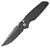 Pro-Tech Integrity Button Lock Knife Relic Textured Black Aluminum (3.5" Black DLC MagnaCut) INT1106
