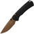 T1 BD (Black Titanium) Button Lock Pocket Knife (3.20" Sunset Metal PVD Elmax) Kizer Cutlery Ki3490.2BDA2