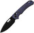 Outposter (Blue Pattern Micarta) Button Lock Pocket Knife [3.29" Black PVD Coating Nitro-V] Kizer Cutlery V3802CDA2